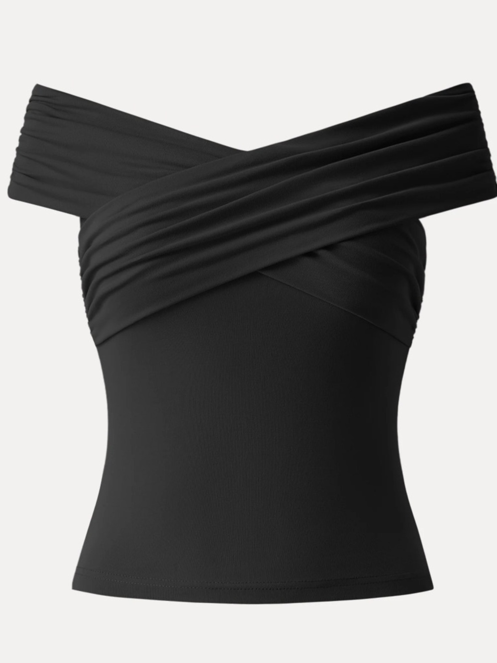 OGL | Eco-SkinKiss® Criss Cross Off Shoulder New Airy Bra Top Bladk | Medium New